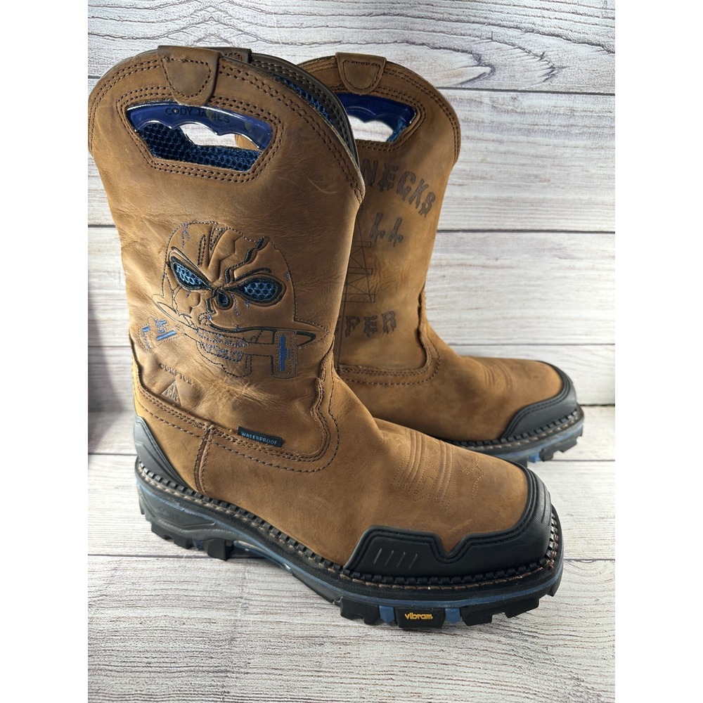 Cody James Men's Brown Decimator Leather Waterproof Comp Toe Work Boots Size 10D